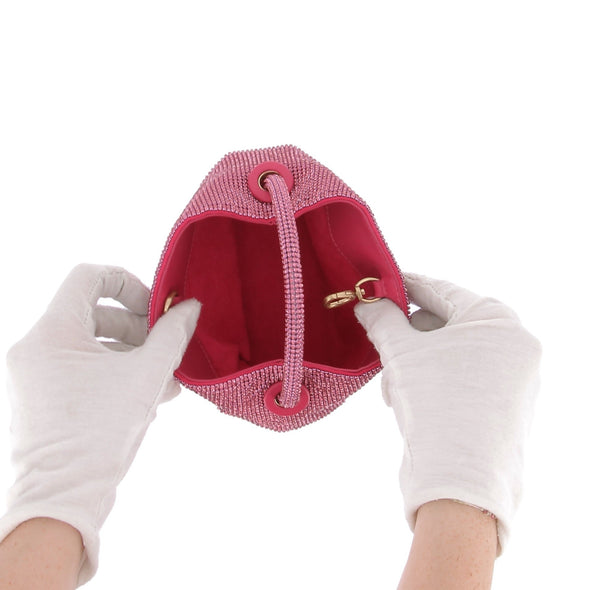 Mini sac rose "Solene" à strass