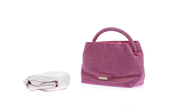Mini sac rose "Solene" à strass