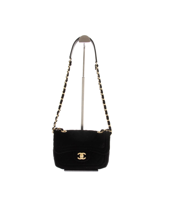 Sac à bandoulière en velours matelassé