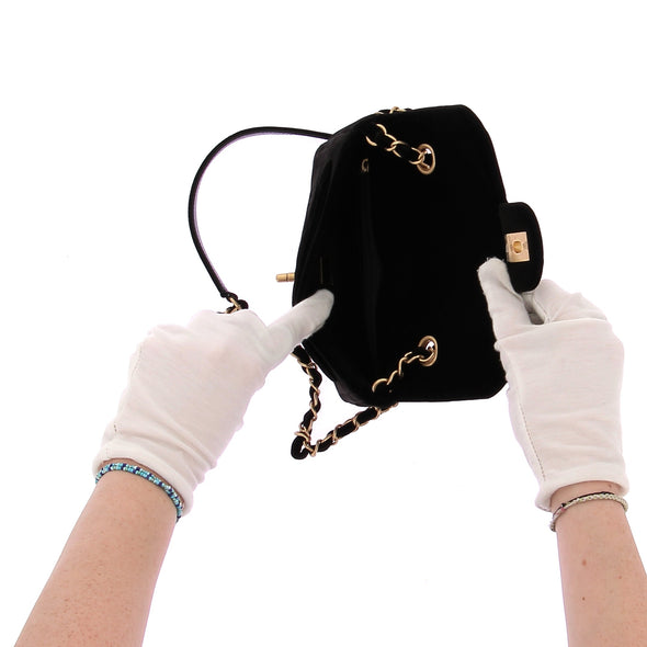 Sac à bandoulière en velours matelassé