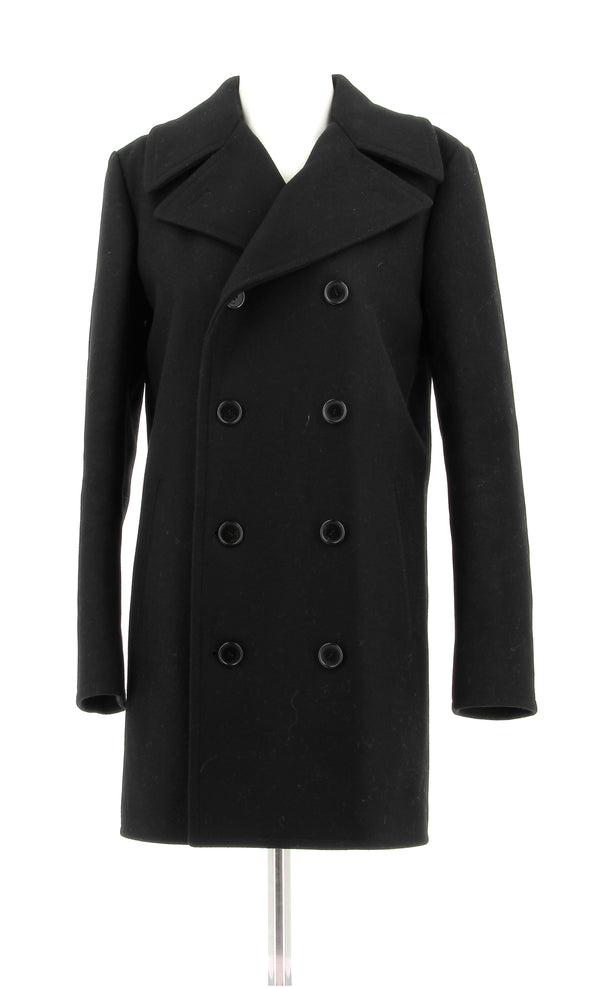 Manteau noir en laine