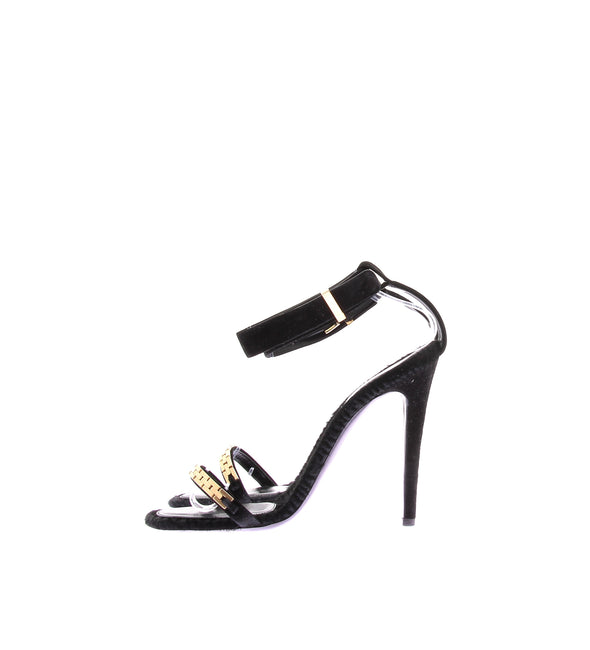 Sandales en daim noir