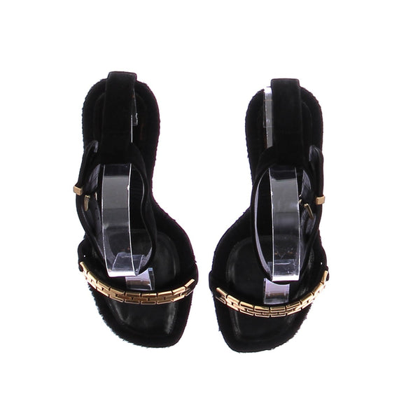 Sandales en daim noir