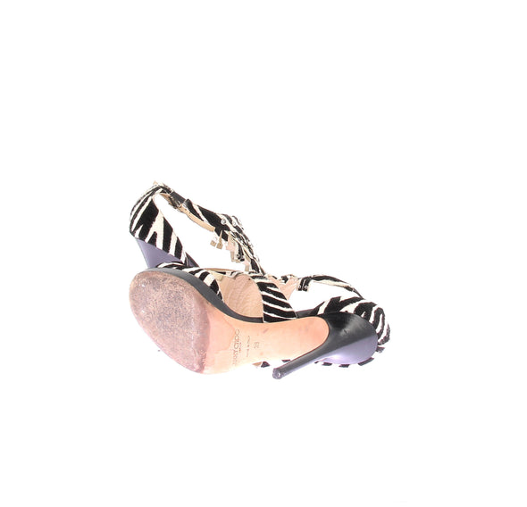 Sandales à talons à motif zébré
