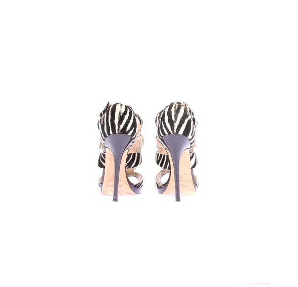 Sandales à talons à motif zébré