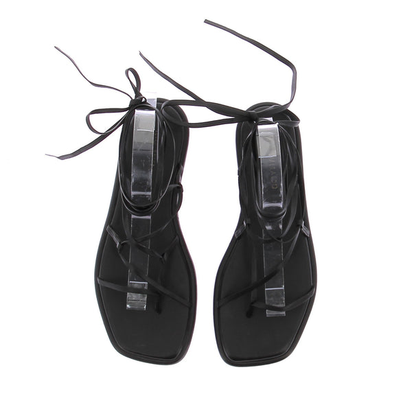 Sandales spartiates en cuir noir