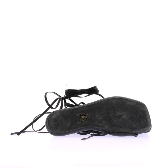 Sandales spartiates en cuir noir