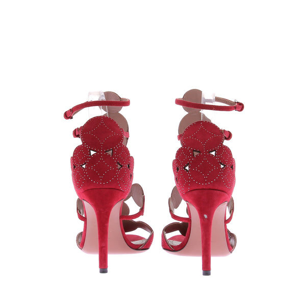 Sandales à talons rouges