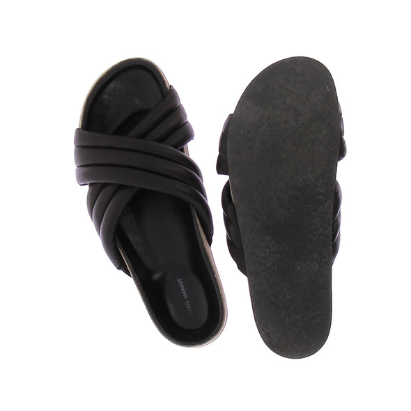 Mules en cuir noir