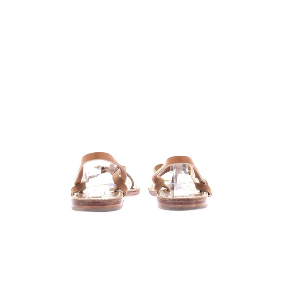 Sandales en cuir camel
