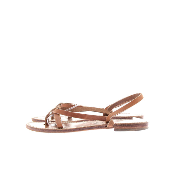 Sandales en cuir camel