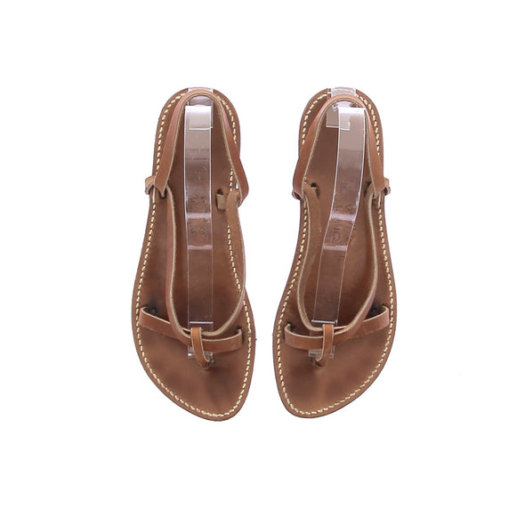 Sandales en cuir camel