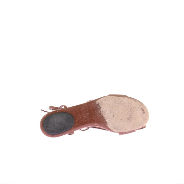 Sandales en cuir marron