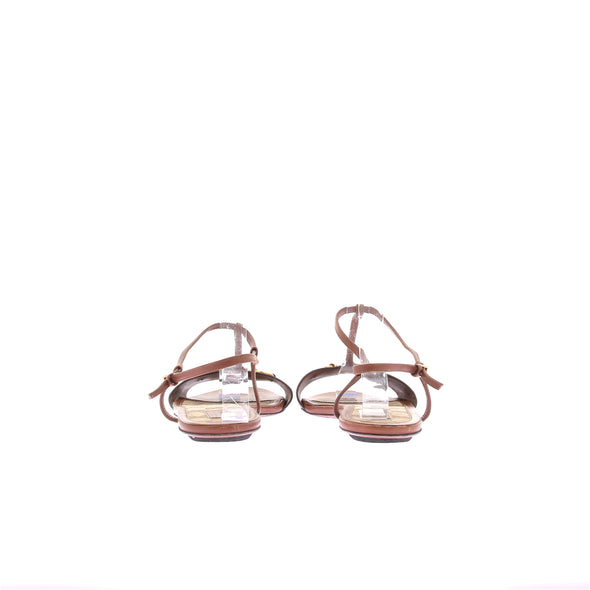 Sandales en cuir marron