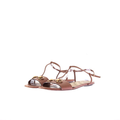 Sandales en cuir marron