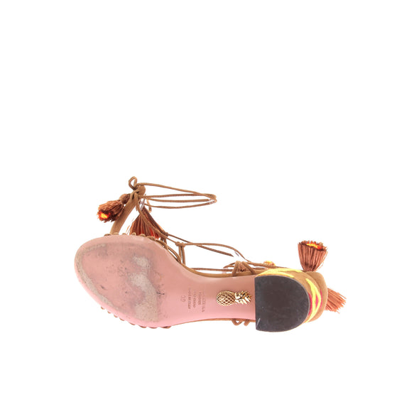 Sandales en daim camel