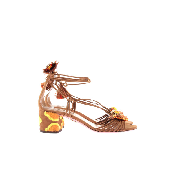 Sandales en daim camel