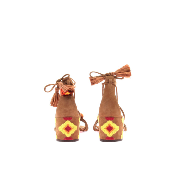 Sandales en daim camel