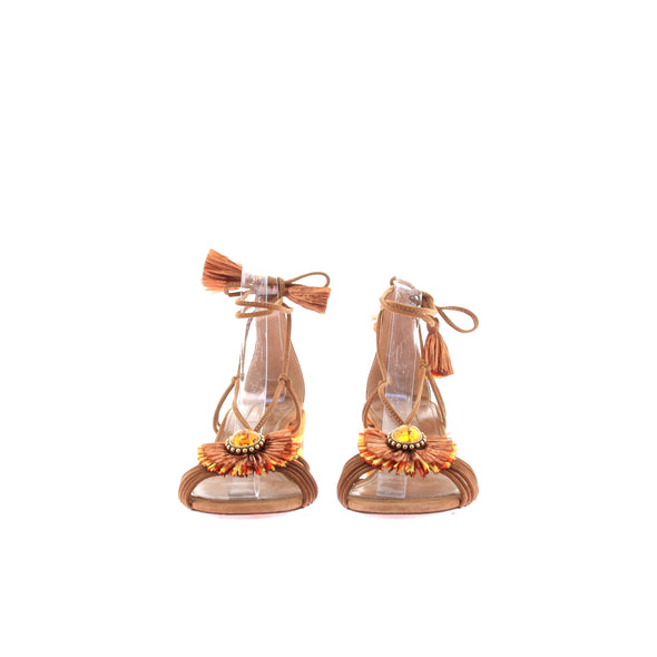 Sandales en daim camel