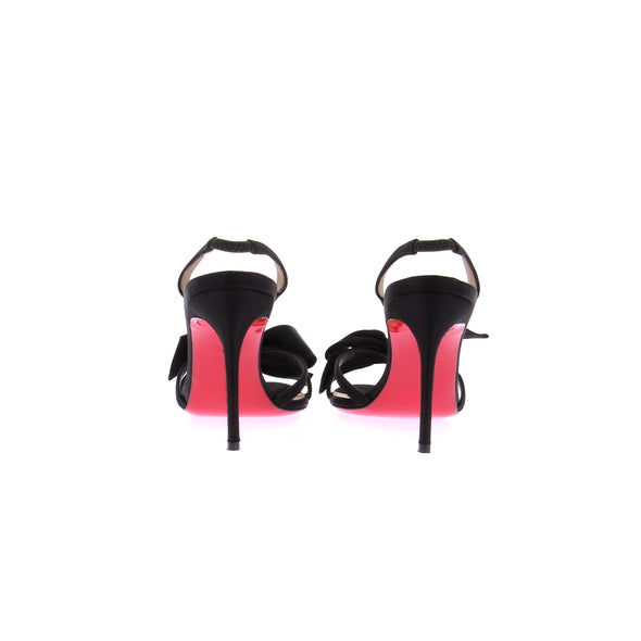 Sandales noires à nœud papillon