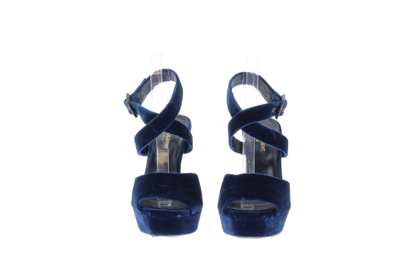 Sandales à talons en velours