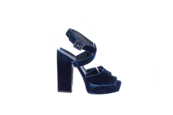 Sandales à talons en velours