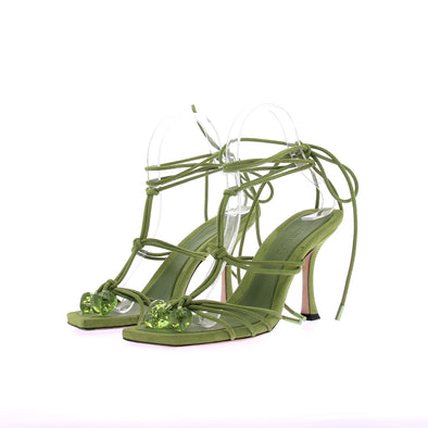 Sandales à talons "Jemma 90 Suede Matcha"
