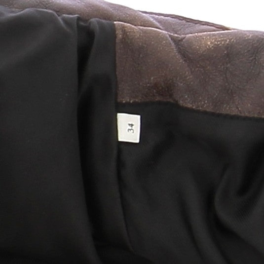 Veste en cuir marron