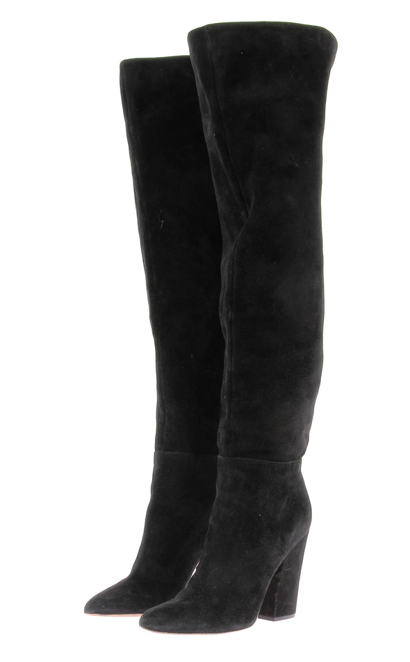 Cuissardes noires en daim