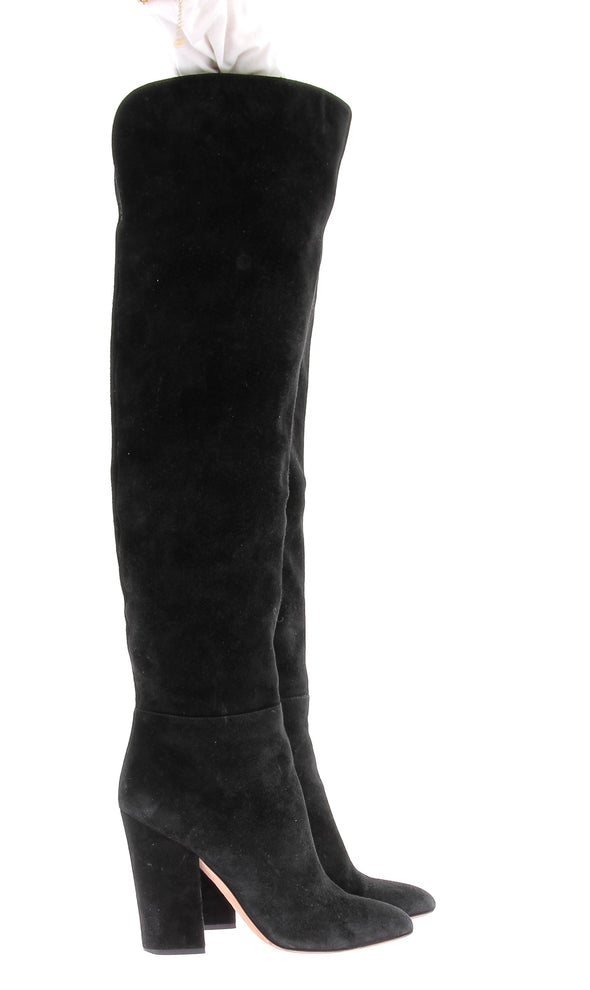 Cuissardes noires en daim