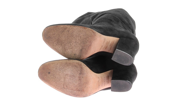 Cuissardes noires en daim