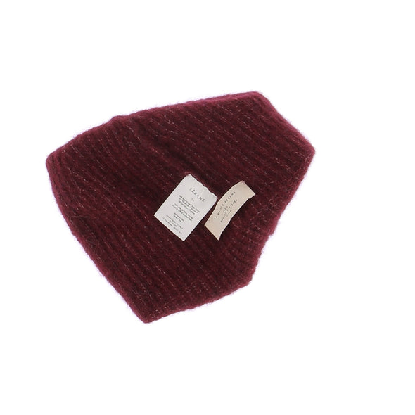 Bonnet bordeaux en baby alpaga