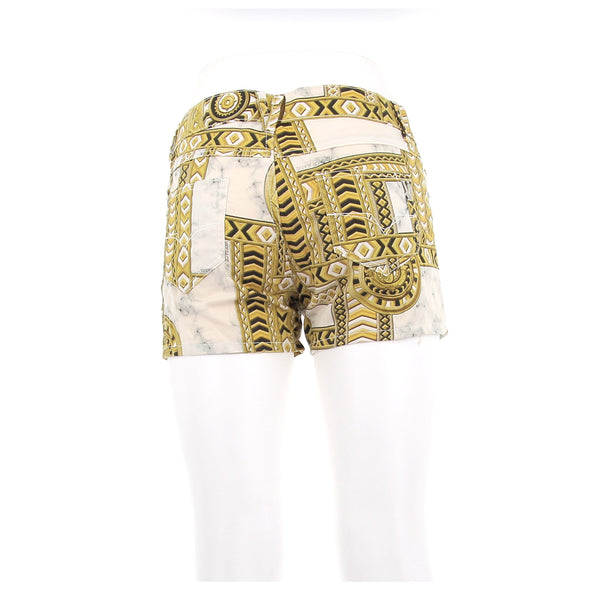 Short blanc à motifs dorés