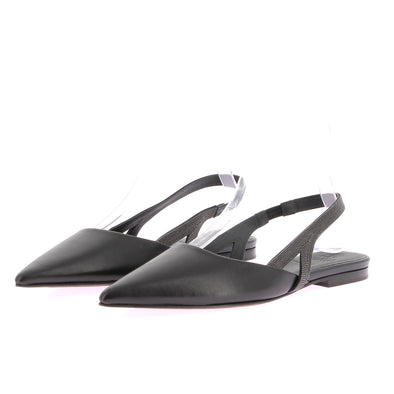 Slingbacks en cuir noires