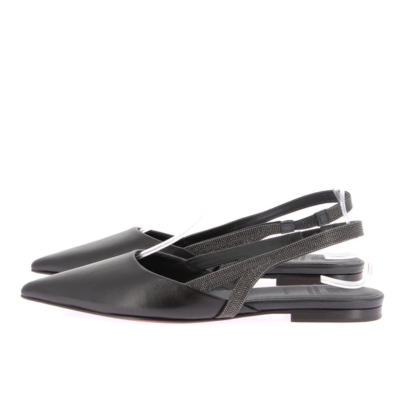 Slingbacks en cuir noires