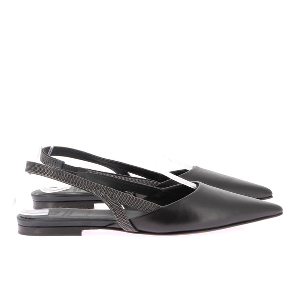 Slingbacks en cuir noires