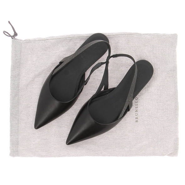 Slingbacks en cuir noires