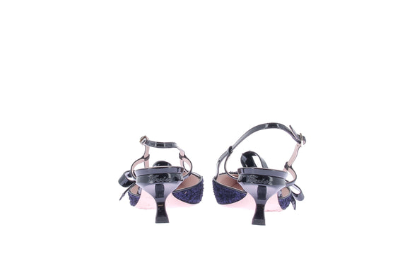 Escarpins en tweed  "Virgule 55"