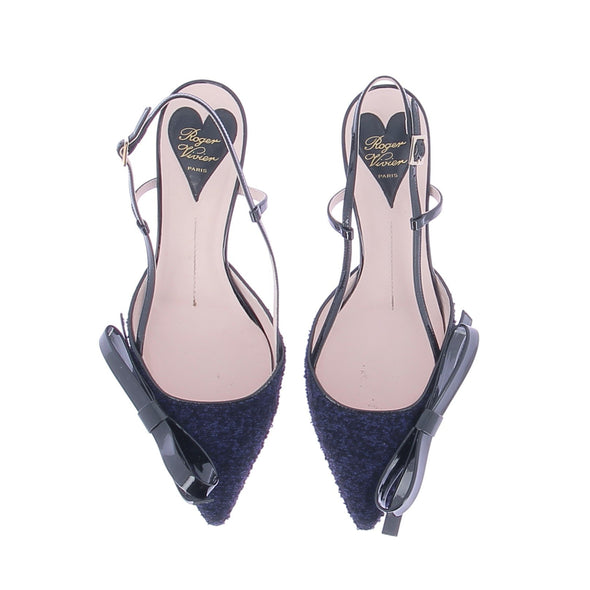 Escarpins en tweed  "Virgule 55"