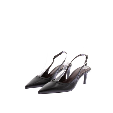 Escarpins slingback en cuir noir