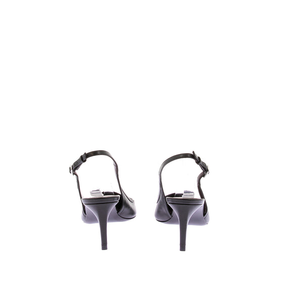 Escarpins slingback en cuir noir