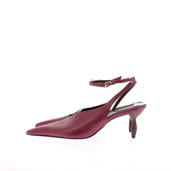 Slingbacks en cuir rouge