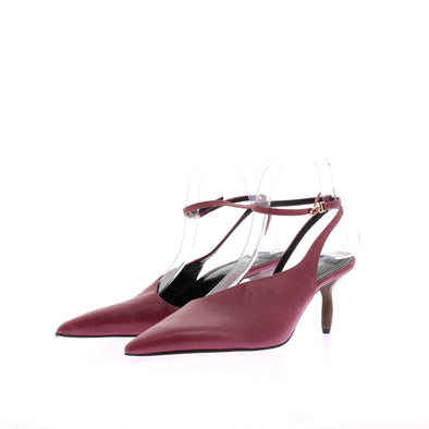 Slingbacks en cuir rouge