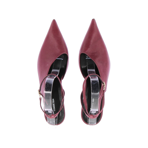 Slingbacks en cuir rouge