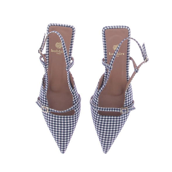 Escarpins Slingbacks vichy "Reem"