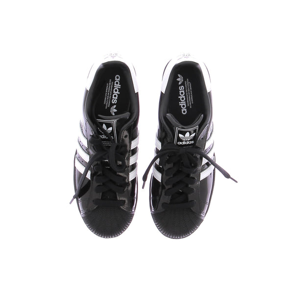Baskets "Supertars II" en cuir noir vernis