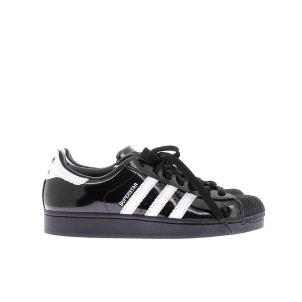 Baskets "Supertars II" en cuir noir vernis