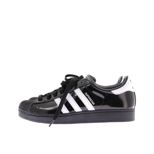 Baskets "Supertars II" en cuir noir vernis