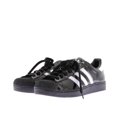 Baskets "Supertars II" en cuir noir vernis