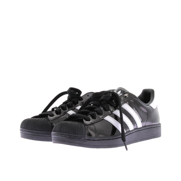 Baskets "Supertars II" en cuir noir vernis